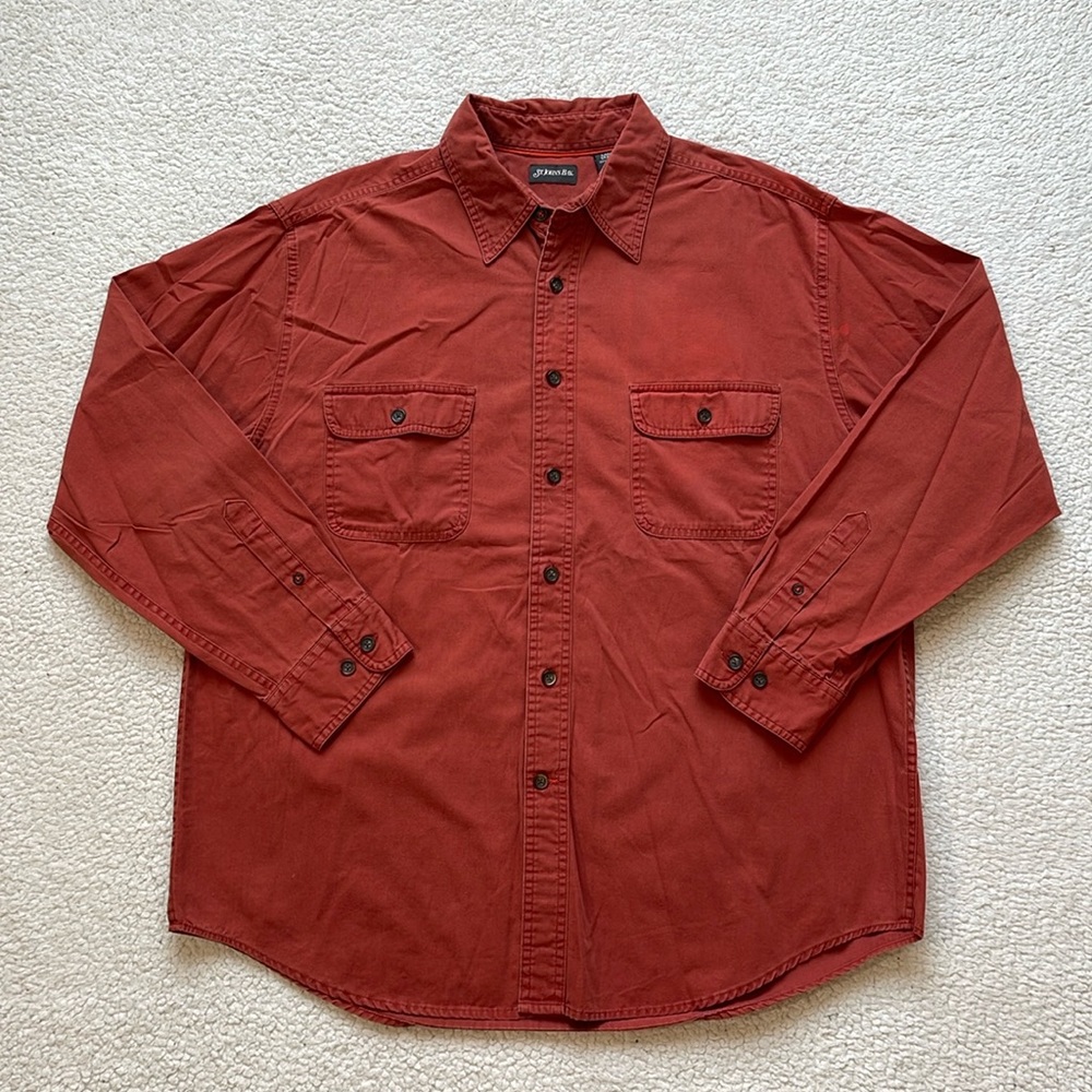 Vintage 90s St. John’s Bay Burnt Orange Faded Button Up Shirt